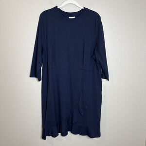 Women's Dress J Jill Ponte XL Petite PXL Navy Minimalist Classic Business Event